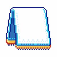 Retro pixel art napkin isolated on white vintage 8 bit square paper towel, blue border, clean simple design vector