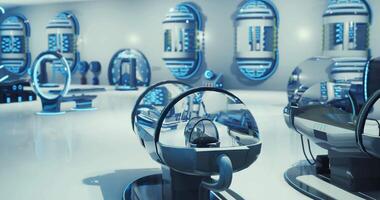 CGI Modern technology showcased in a futuristic laboratory setting video