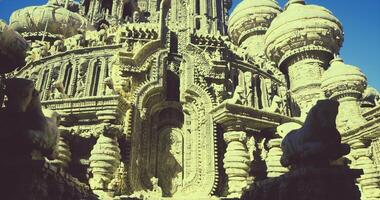 CGI Majestic temple structure with intricate carvings in bright sunlight video