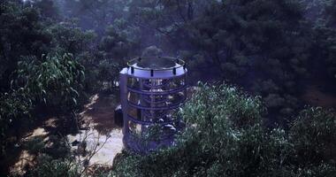 CGI Advanced scientific research facility located in a dense forest environment video