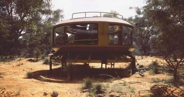 CGI Unique futuristic structure in remote Australian landscape with greenery video
