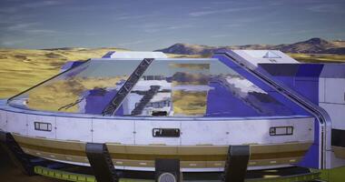 CGI Laboratory facility on a distant planet under a clear blue sky video