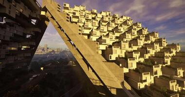 CGI Modern architectural structure showcases unique design and urban landscape video