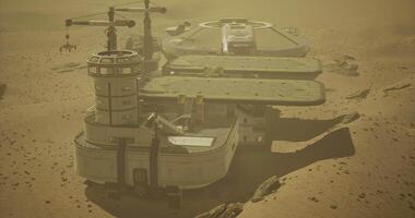 CGI Mars base facility on the surface featuring advanced technology and structures video