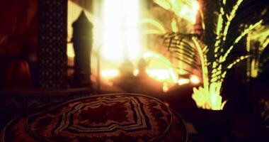 CGI Warm sunlight shining through a window in a cozy indoor setting video