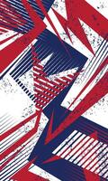 Geometric abstract design with red and blue vector