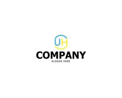 Logo Letter Initial U and H For your Company Simple vector