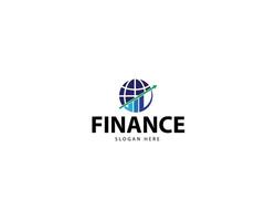 global financial accounting, investment report, logo design template. vector