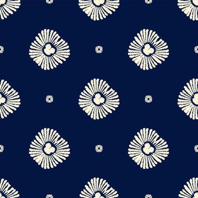Luxury textile-inspired damask with ikat aesthetics