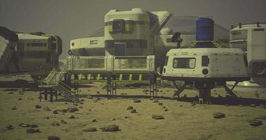 CGI Exploration base on Mars with habitat units and research facilities video