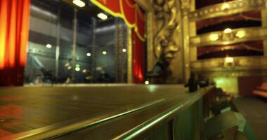 CGI Stage set up before a live performance at a historic theater in the evening video