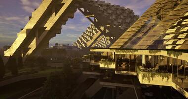 CGI Modern architectural design showcases innovative structures and landscaping video