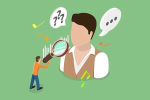 3D Isometric Flat Conceptual Illustration of Phonetics, Linguistics as Language or Communication Scientific Study vector