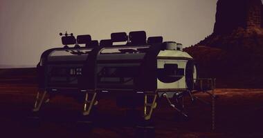CGI Concept of a futuristic habitat on Mars in a surreal landscape near mountains video