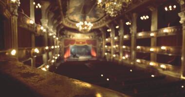CGI Interior view of a grand theater before a performance begins video