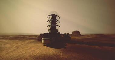 CGI Futuristic Mars habitat design with advanced tech in a dry landscape video
