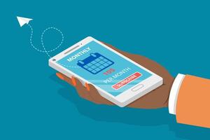 3D Isometric Flat Conceptual Illustration of User Tariff Plan, Online Subscription vector