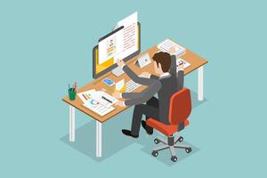 3D Isometric Flat Conceptual Illustration of Multitasking, Jack of All Trades vector