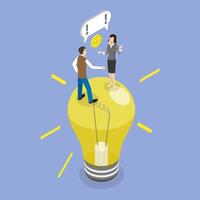 3D Isometric Flat Conceptual Illustration of Effective Communication, Teamwork and Collaboration vector