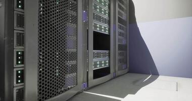 CGI High tech server racks powering data operations in a modern facility video