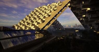 CGI Architectural masterpiece showcasing modern design in urban landscape video