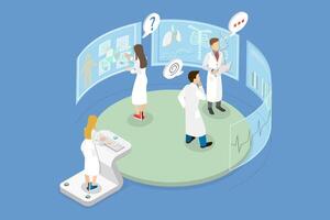 3D Isometric Flat Conceptual Illustration of Interactive Laboratory, VR Lab vector