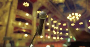 CGI Microphone in an elegant theater setting ready for performance night video