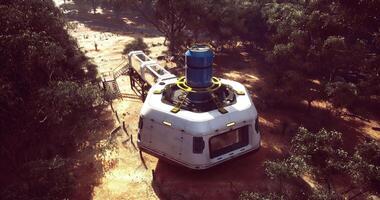 CGI Exploring futuristic habitat design in an isolated forest environment video