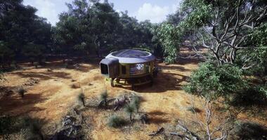 CGI Unique futuristic habitat nestled in an Australian bushland setting video