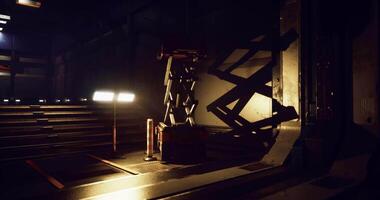 CGI Laboratory setting with equipment and dramatic lighting in a modern facility video