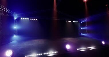 CGI Stage setup with colorful lights ready for an upcoming performance video