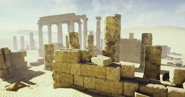CGI Ancient ruins surrounded by sands with columns and stone structures video