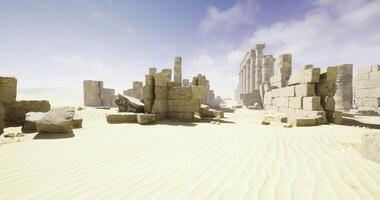 CGI Ancient ruins of a monumental structure in a vast desert landscape video