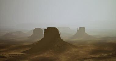 CGI Monument Valley landscape shrouded in mist during early morning hours video