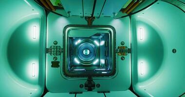 CGI Advanced technology interior of a futuristic device with glowing lights video