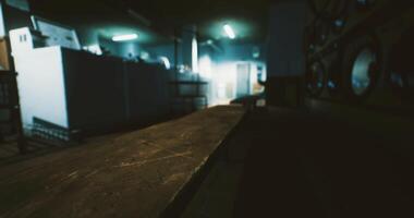 CGI Dimly lit laundromat capturing an eerie atmosphere during late hours video
