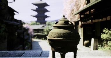 CGI Historic street view featuring traditional architecture and pagoda in Japan video