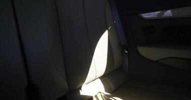 CGI Rear car seat interior showcasing modern design and materials video