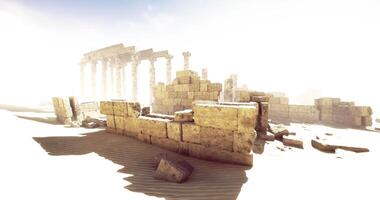 CGI Ancient ruins in a sunlit desert revealing historical structures and stones video