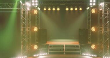 CGI Lighting setup for a concert stage in a performance venue at night video
