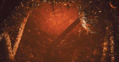 CGI Mysterious underwater cave with vibrant colors and intricate textures video