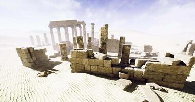 CGI Ancient ruins in a vast desert setting under a clear blue sky video