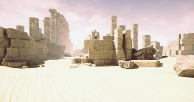 CGI Desert ruins showcase ancient architecture under midday sun video