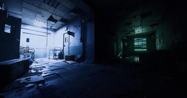 CGI Abandoned interior with contrasting light and shadow in a derelict building video