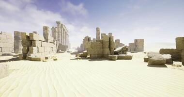 CGI Ancient ruins in a desert landscape under a clear sky video