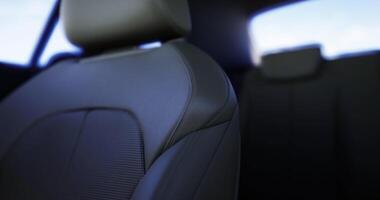 CGI Focus on a car interior emphasizing details of the seat design in bright light video