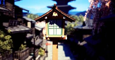 CGI Traditional lantern on a street in a historic district during daylight video