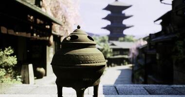 CGI Historic Japanese district features traditional architecture and a pagoda video