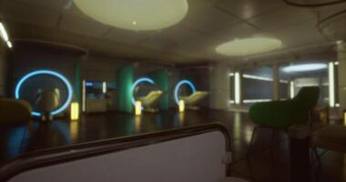 CGI Exploring a futuristic habitat on Mars with advanced living quarters video