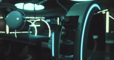 CGI Exploration vehicle interior on Mars showcasing advanced technology video